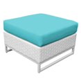 thumbnail image 1 of TK Classic Miami Wicker Patio Ottoman in Turquoise, 1 of 2