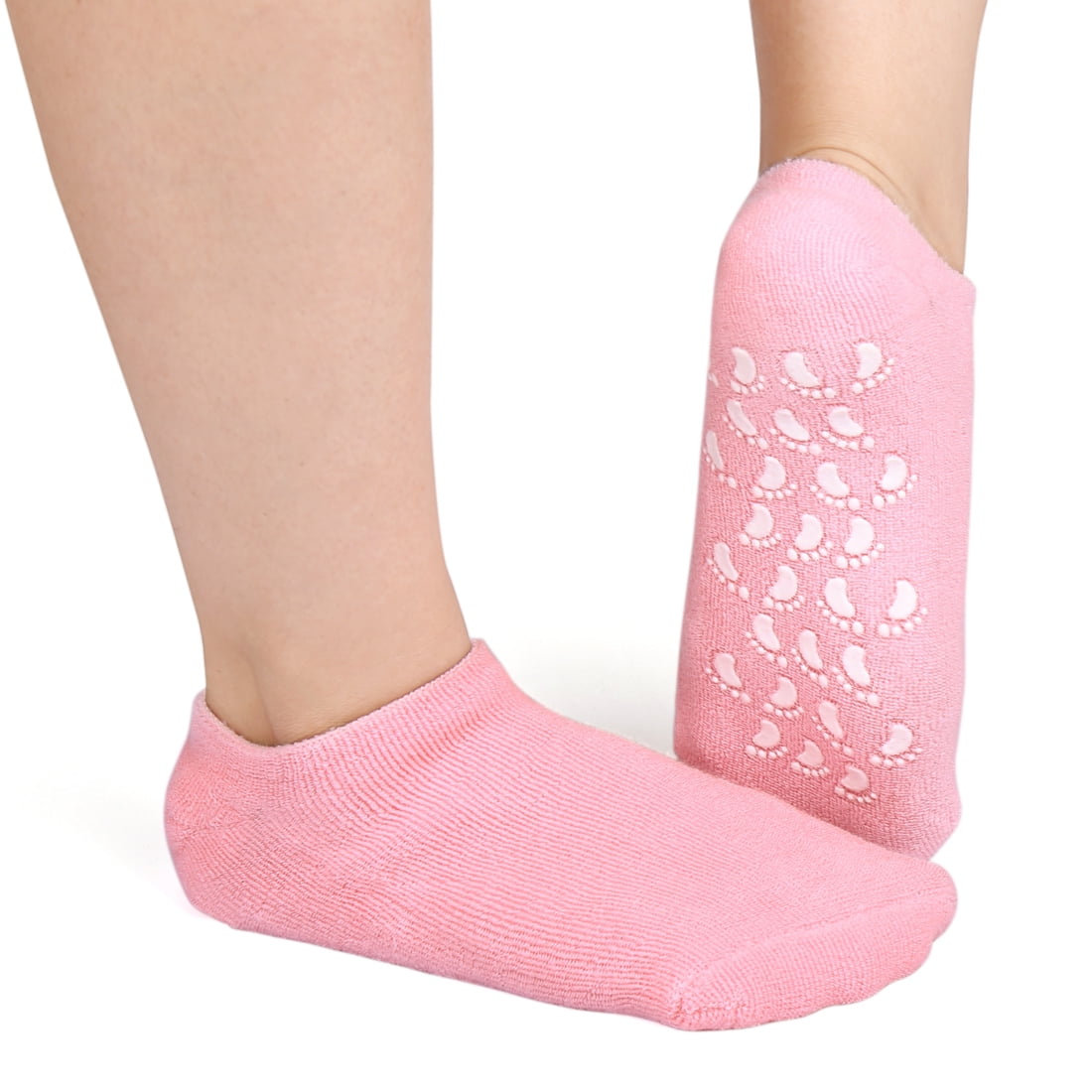 1 Pair Pink Slip Resistant Cotton Blends Moisturising Spa Gel Socks