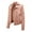 Pink, variant on Odeerbi Leather Jackets For Women Outerwear Coats Warm 2025 Long Sleeve Slim Winter Parkas Faux Hoodless Coat Burgundy