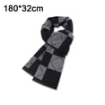 thumbnail image 2 of Plaid fringe scarf Soft long cotton scarf for men, 2 of 5