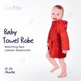 thumbnail image 6 of Rising Star Baby Bathrobe Set for Boys, Toddler Bathrobe with Hood, Matching Baby Washcloth, Soft Plush Cotton Boys Bathrobe, Lobster Red, 6 of 6