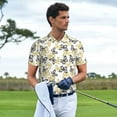 thumbnail image 6 of Balery Golden Glitter Butterflies Printed Men’s Short Sleeve Polo Shirt, Midweight Men's Shirt,Golf Polo shirts -X-Large, 6 of 9