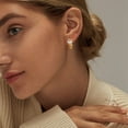 thumbnail image 3 of GDCOIN Hoop Earrings 14K Gold Plated Delicate CZ Simple Jewelry for Women, 3 of 7