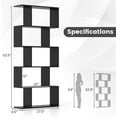 thumbnail image 2 of 5 Tier Geometric Bookcase, S Shaped Bookshelf, Modern Decorative Storage Shelving, Wooden Room Divider Bookcase, 62.5" Tall Staggered Display Book Shelf for Living Room (1, Black), 2 of 9
