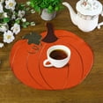 thumbnail image 2 of Ruhiku GW Thanksgiving Fall Pumpkin Placemats Autumn Harvest Orange Table Placemats Pumpkin Shaped Decorative Placemats for Holiday Party Kitchen Dinning Table, 2 of 6