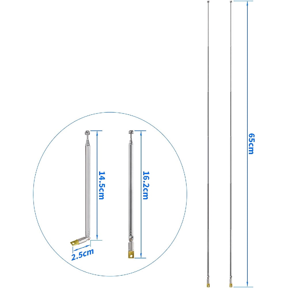 13.6 345 mm FM Radio TV telescopica Whip Antenna tono