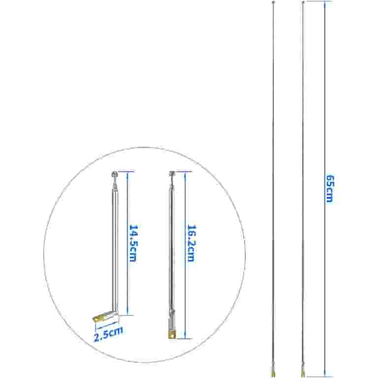 13.6 345 mm FM Radio TV telescopica Whip Antenna tono 13.6 345 mm FM Radio TV telescopica Whip Antenna tono