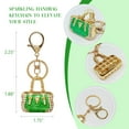 thumbnail image 3 of Wrapables Stylish Crystal Rhinestone Handbag Shaped Purse Charm Keychain, Green, 3 of 6
