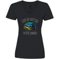 thumbnail image 3 of Inktastic Life's Better with Books Women's V-Neck T-Shirt, 3 of 5