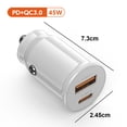 thumbnail image 2 of USB C Car Charger, Dual Fast Ports Fast Charge Car Charger [Mini]Cigarette Lighter, 2 of 6