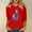Red#1, variant on Womens Tops Womens Plus Size $5,Fall Clothes Womens Tops Long Sleeve,Women's New 3/4 Sleeve Western Style Printed Casual Top T-shirt Black M