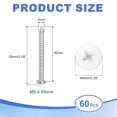 thumbnail image 2 of Uxcell 60 Pcs M5 x 50mm Vis Auto-Tappantes Blanches pour Métal, Argent, 2 of 6