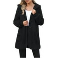 thumbnail image 2 of Lopecy-Sta Hooded Cardigan for Women Solid Color Mid-Length Casual Warm Coat Oversized Sweatshirt Fuzzy Fleece Blanket Hoodie Jacket, 2 of 9