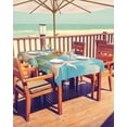 thumbnail image 2 of Fsddascl Blue Coastal Outdoor Tablecloth - 60x84 Inch Rectangle Dining Table Cover, Watercolor Nautical Starfish Lighthouse Beach Waterproof Outdoor Table Cloth with Umbrella Hole & Zipper for Patio, 2 of 7