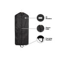 thumbnail image 3 of Covermates Keepsakes Garment Bag Set - Premium Polyester - Full Length Zipper - ID Window - Carrying Handles - Closet Storage, Black, 3 of 7