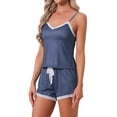thumbnail image 4 of INSPIRE CHIC Women's Pajama Sets Sleepwear Lace Trim Tops with Shorts Spaghetti Strap Camisole Loungewear M Naxy, 4 of 6