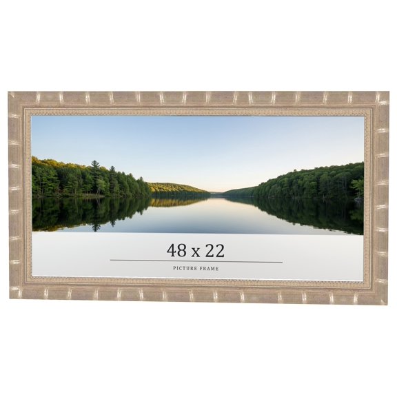 48x22 Frame Silver Real Wood Picture Frame Width 1.5 inches | Interior Frame Depth 0.5 inches |