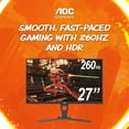 thumbnail image 2 of Monitor AOC 27G10ZE para videojuegos de 27 pulgadas, Full HD, 1920 x 1080, 260 Hz, 0,5 m, 2 of 8