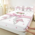 thumbnail image 3 of Manfei Girly Pink Bowknot Bed Sheets, Vintage Rose Flower King Sheets, Female Girls Child Sheet Set, Super Cozy Room Decor, 4-Piece, 3 of 7