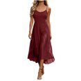 thumbnail image 2 of QUNYINEY Red Dresses for Women Summer Sleeveless A Line Midi Sundress Flowy Crew Neck Chiffon Casual Loose Fit Dresses, 2 of 6