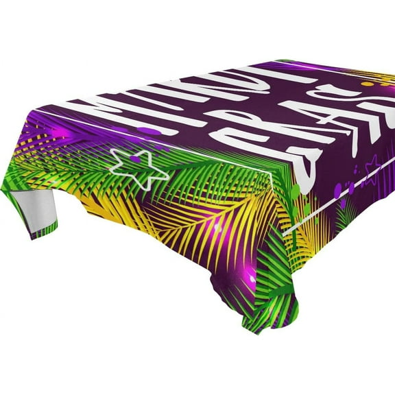 SKYSONIC Mardi Gras Rectangle Tablecloth Spill-Proof Polyester Table Cloth Table Cover for Kitchen Dining Picnic Holiday Party Decoration,60x120 Inch