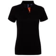 thumbnail image 1 of Asquith & Fox Womens Short Sleeve Contrast Polo Shirt, 1 of 4