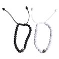 thumbnail image 4 of Accesorio de moda exclusivo de piedra blanca y negra para hombres y mujeres Pulsera ajustable de turquesa esmerilada, 4 of 8