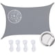 thumbnail image 5 of Vela de sombra rectangular de 3x4m, impermeable, resistente al viento, 95% de protección UV para patio, jardín al aire libre, gris, 5 of 5