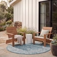 thumbnail image 4 of SAFAVIEH Courtyard Darin Botanical Indoor/Outdoor Area Rug, Turquoise, 4' x 4' Round, 4 of 11