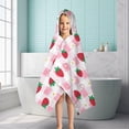 thumbnail image 6 of Strawberry Plants Fruit Heart Daisy Checkered Hooded Bath Towel，50"x30" for Ages 3 To 12 Kids, Quick Dry Lightweight Soft Microfiber Hood Beach Towel Cover Up for Kids, 6 of 7