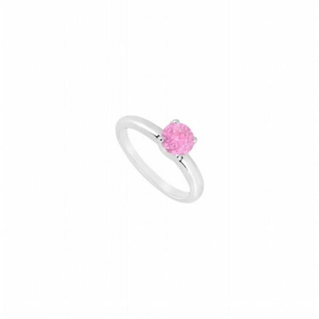 Fine Jewelry Vault UBUJ7357AGPS Created Pink Sapphire Ring, 925 Sterling Silver - 1 CT TGW
