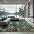 thumbnail image 2 of ODIKA 8'x10' Washable Area Rug Non-Shedding, Easy Care, Forest Vintage Bold Distressed Damask Decorative Sage Alfombra for King Size Bedroom Under Bed, Master Suite, 2 of 7