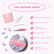 Olive & June + Bubble Instant Mani Medium Oval Press-on Nails, Bounce Back Chrome, 42 Pieces
