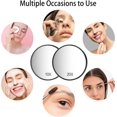thumbnail image 6 of Wattne Magnifying Mirror, 3.5 Inch 20X Mirror & 10X Magnifier Mirrors with 2 Suction Cups, Small Travel Magnifying Mirror and Tweezers Kit for Eyebrow Tweezing, Blackhead Blemish Removal (Black), 6 of 6