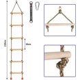 thumbnail image 2 of Wooden Ladder with Carabiners,Children's Rope Ladder,Tree Ladder Play Equipment,Swing Climbing Toys,Rope Ladder Seesaw, 2 of 4
