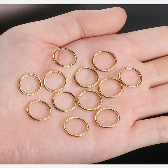 316L Surgical Stainless Steel Hoop Cartilage Earrings Nose Rings for Men Piercing Body Jewelry Golden 0.8mm Inner Diameter: 10mm