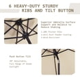thumbnail image 4 of Autlaycil 7.5 ft Beige Patio Umbrella and Decorated Base, with Push Button Tilt and Crank for Beach, Pool, Outdoor, 4 of 6