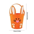 thumbnail image 3 of Qiopertar Easter Bunny Candy Bucket, Non Woven Easter Basket for Egg Hunts, Easter Decorations Bunny Tote Bag for Candy Storage Gift Basket Party Favors, Orange, 3 of 6