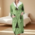 thumbnail image 2 of Women's Fleece Plush Robe Long Warm Plush Bathrobe Loungewear Jacket Printed Comfort Robe, 2 of 5