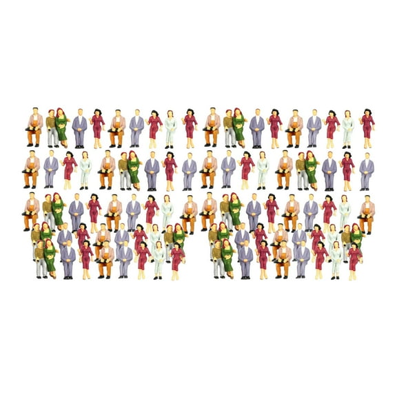 Rushawy 2x 1:75-1:200 Train Painted People Figures Park Sitting Model - 1:200, 22mm