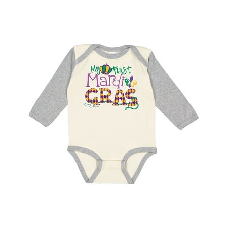 

Inktastic My First Mardi Gras Gift Baby Boy or Baby Girl Long Sleeve Bodysuit