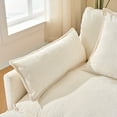 thumbnail image 6 of 39.4" Modern Accent Chair with Ottoman, Living Room Club Chair Chenille Upholstered Armchair , Reading Chair for Bedroom, Beige Chenille, 6 of 9