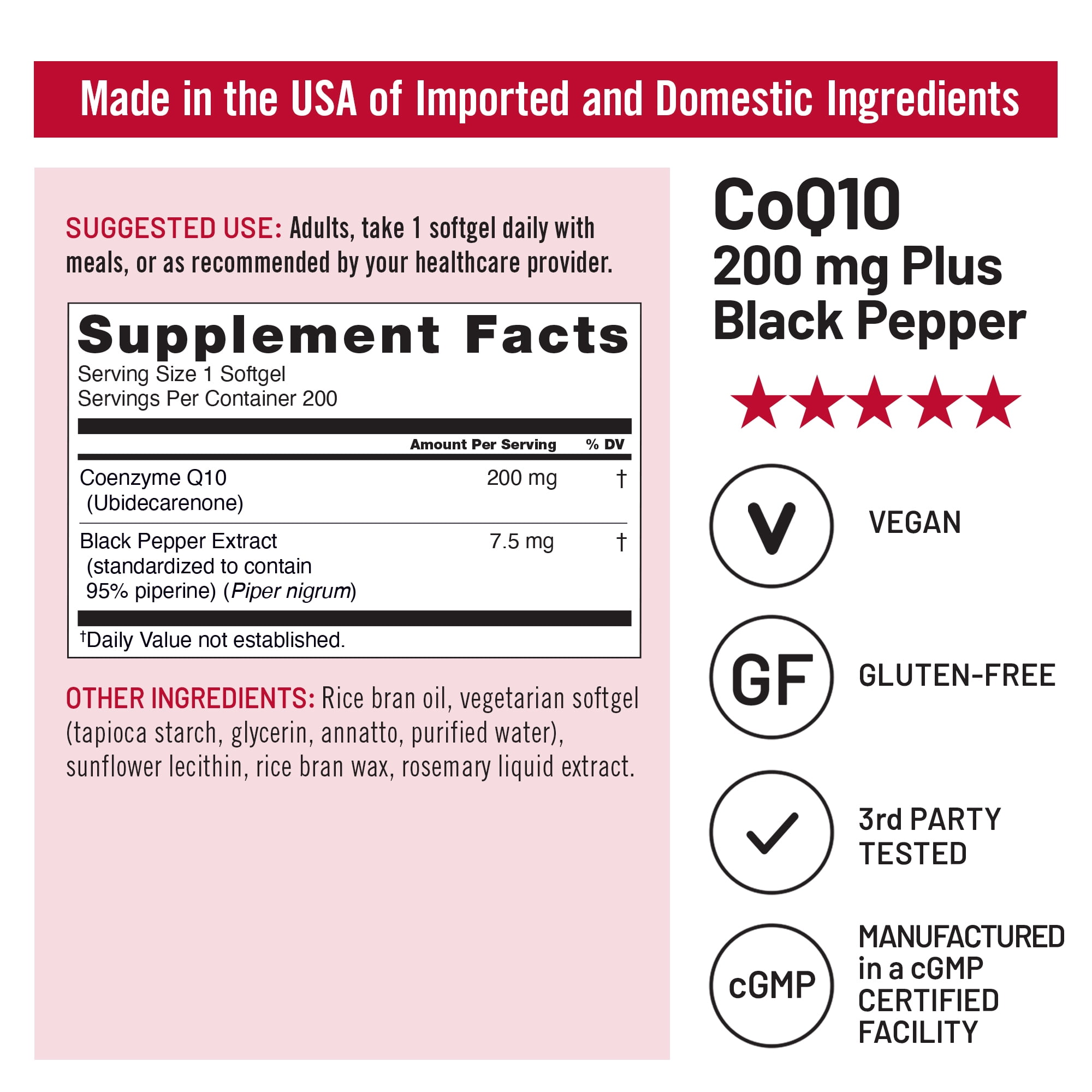 NatureWise CoQ10 200mg + Black Pepper, High Absorption - 200 Softgels[200-Day Supply]