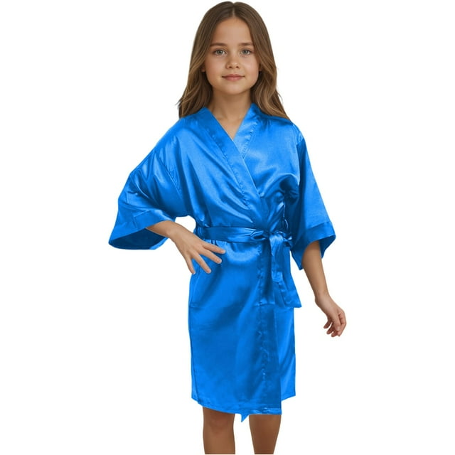 Liyamei Kimono en Satin pour Filles, Robe de Spa, Mariage, Fête d'Anniversaire