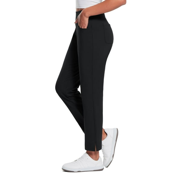 Pantalones BALEAF con forro polar de invierno impermeables para mujer, color negro XXL