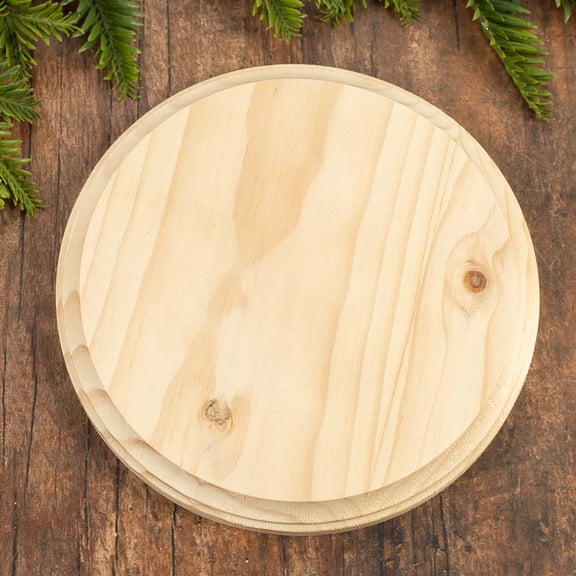 Factory Direct Craft Unfinished Wood Circle Plaques, Natural Wooden Craft Plaques, 5-Pack