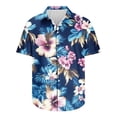 thumbnail image 5 of ZCFZJW Men's Hawaiian Shirt Trendy Regular Fit Casual Short Sleeve Floral Button Down Shirts Tropical Holiday Beach Shirts Summer Outfit Clothes 2025 Multicolor#06 S, 5 of 5