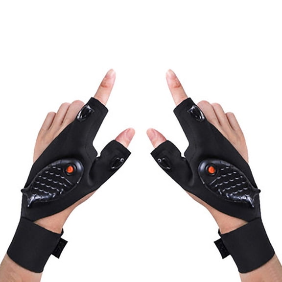 1 pair of multifunctional rechargeable LED flashlight gloves, essential for repairing fishing and camping, men's gift, Father's Day, Christmas, dad's birthday gift.