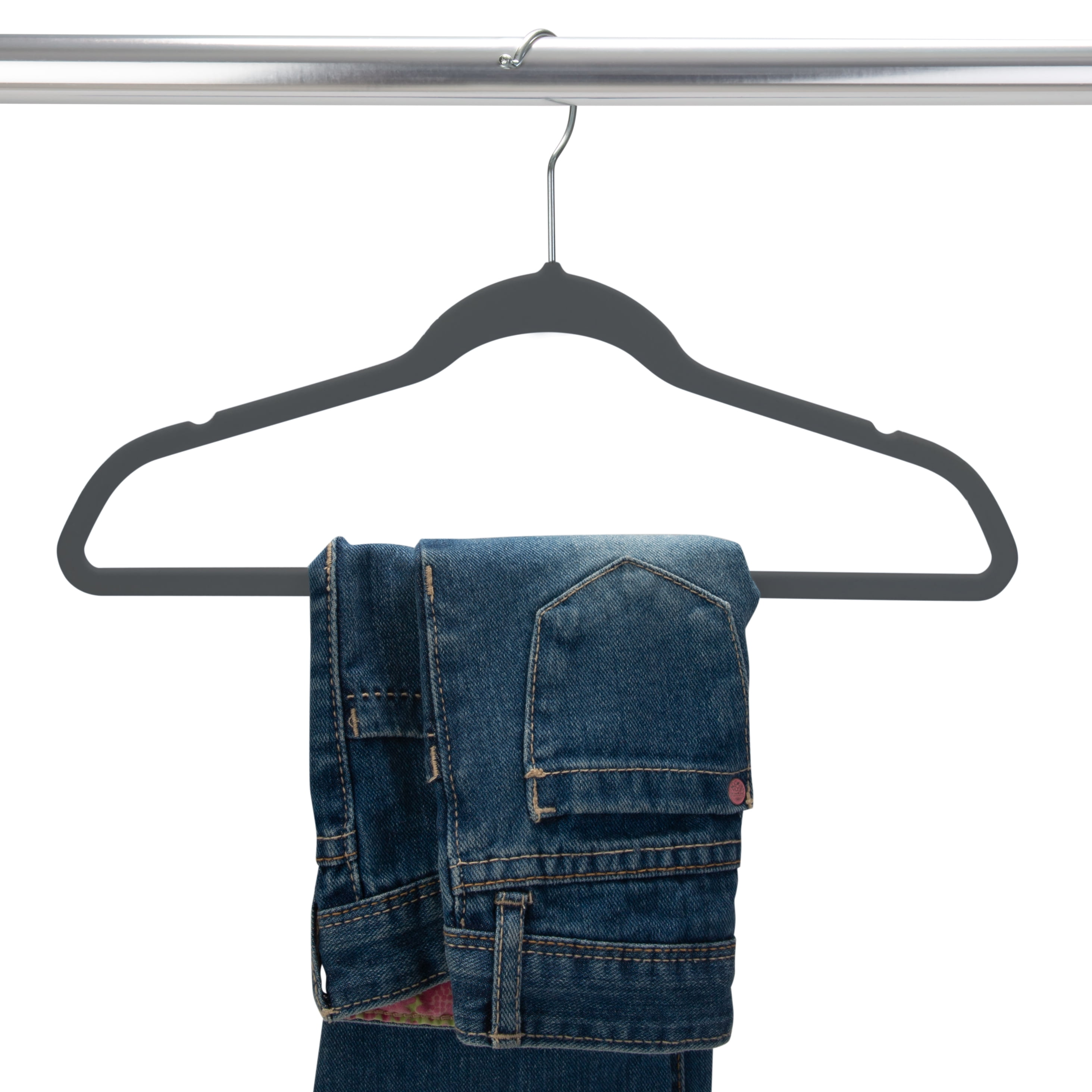 Simplify Child 10 Pack Velvet Shirt Hangers in Gray