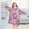 thumbnail image 5 of BZSMCE Wearable Blanket Hoodie Fashion Starry Pink Pals Home Wear, 5 of 7